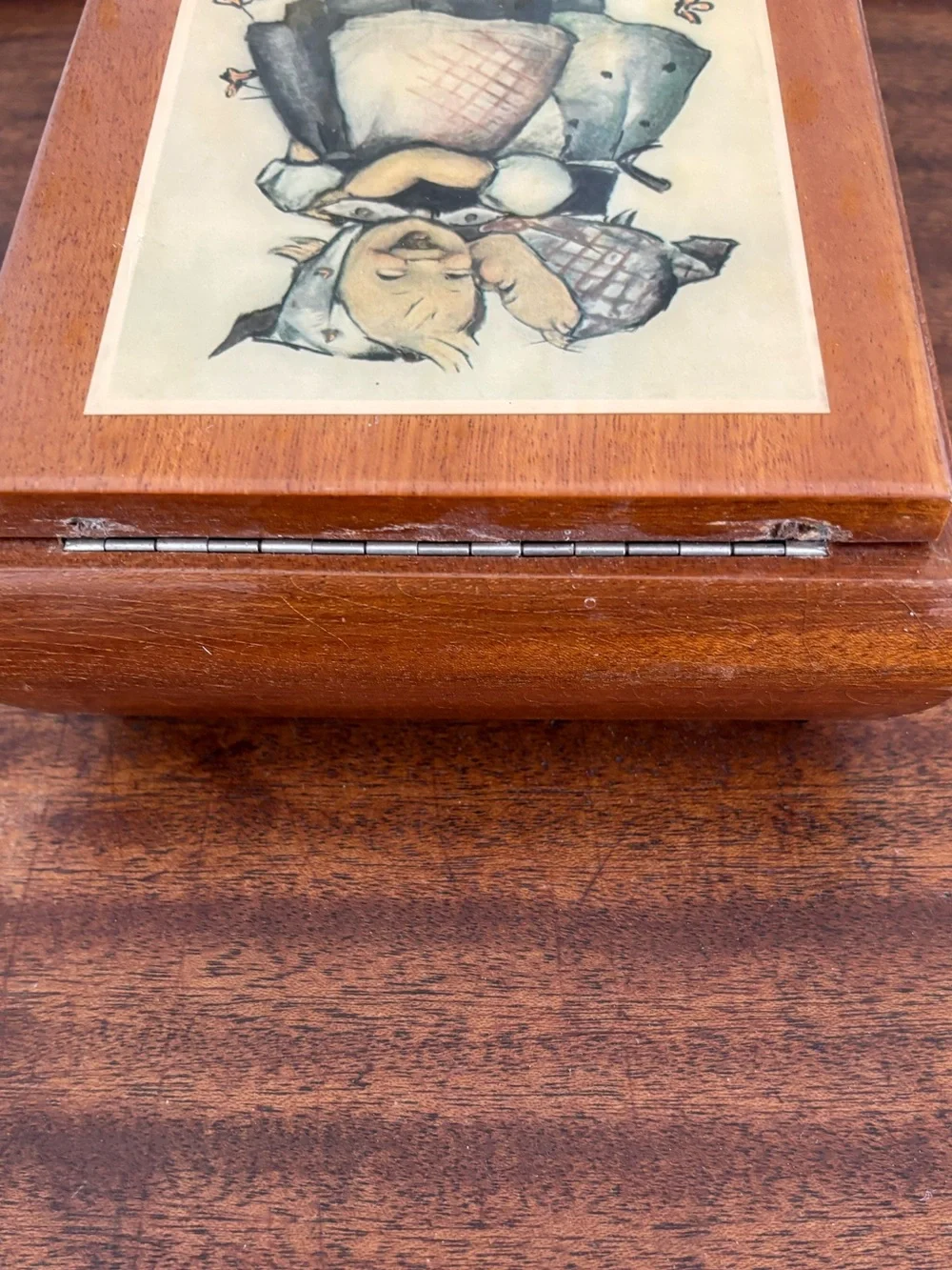 Vintage Deichart Music Jewelry Box O What a Beautiful Morning Red Velvet Lining